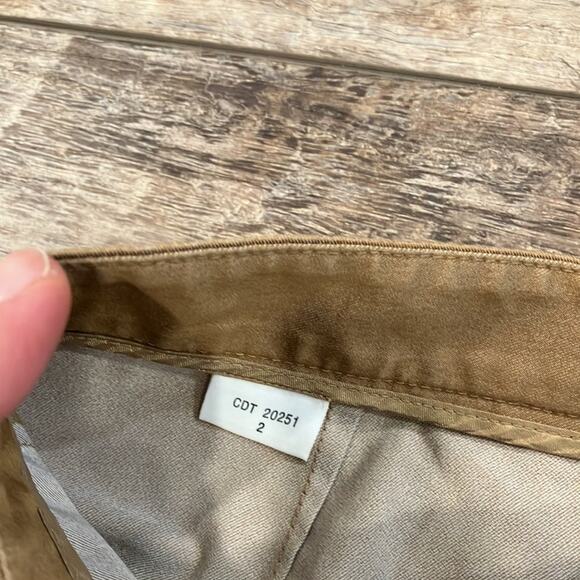 BCBGMAXAZRIA Dark Khaki Front Seam Split Ankle Pants Size 2 - Picture 5 of 9